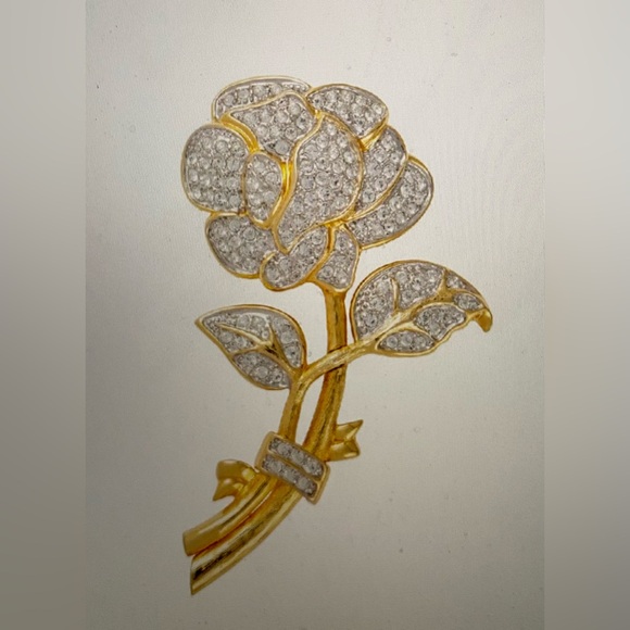 Nolan Miller Rose Brooch 1980s Vintage (Susan Caplan Rediscovered) Gorgeous! - Picture 6 of 7